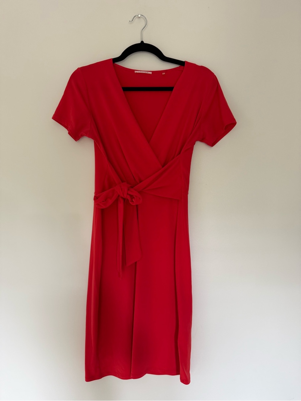 Tahari Wrap-Front Midi Dress with Tie Waist